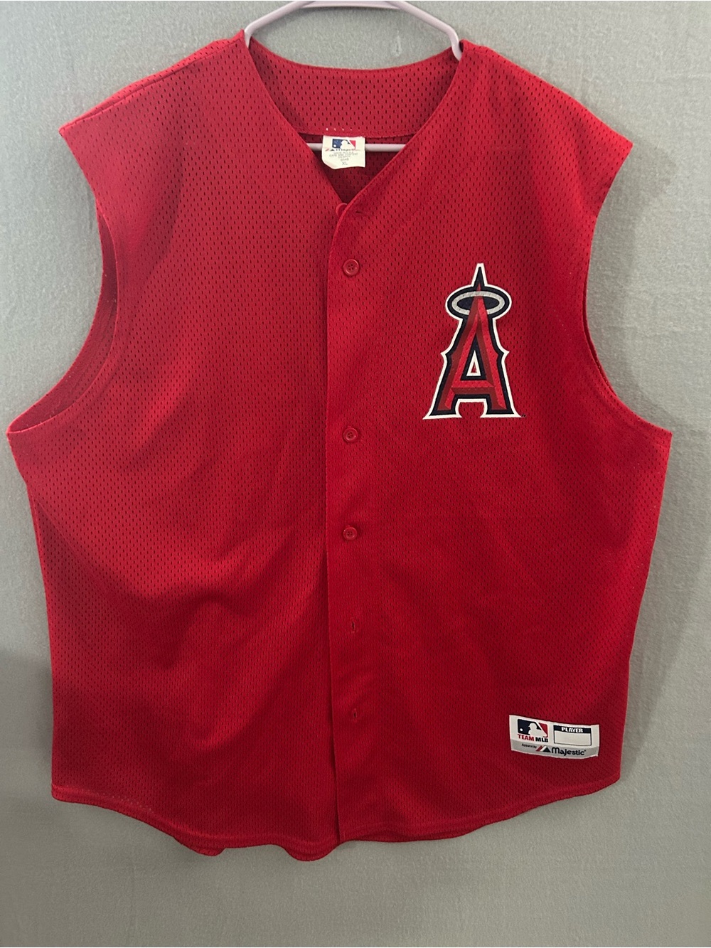 Vintage Majestic MLB Anaheim Angels Baseball #14 Mesh Jersey Vest Size Men's XL
